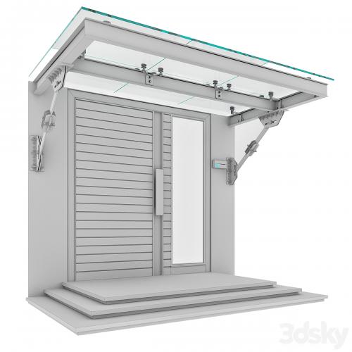 MODERN ENTRANCE WITH GLASS CANOPY NO3