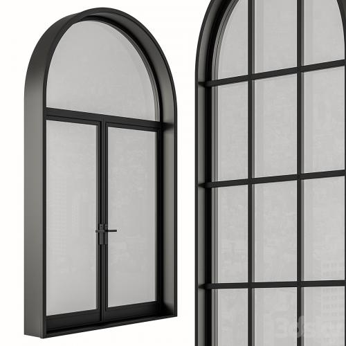 Black Modern Arched Window - Windows Set 07