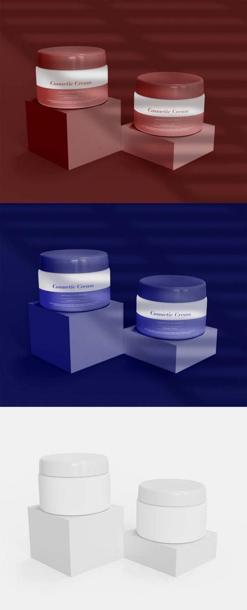 Two Beauty Products Jar Mockup