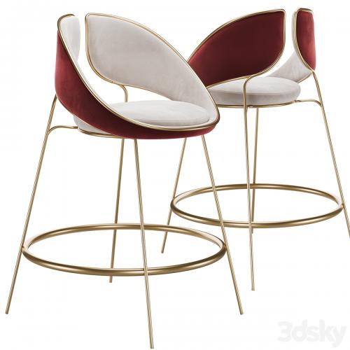 Hyoku Bar Chair Stool by Alma de Luce