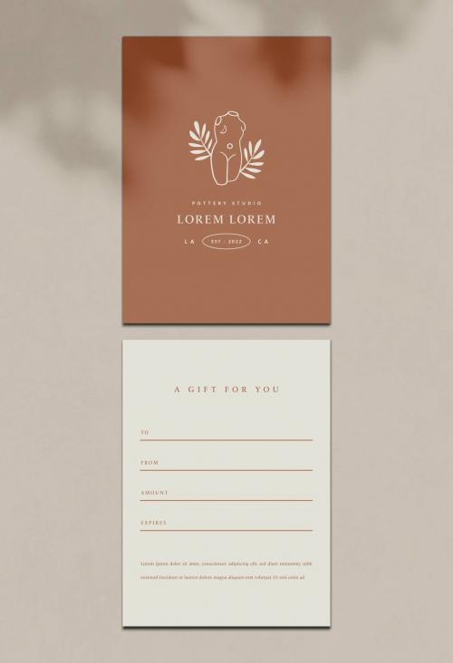 Chic Boho Gift Card Design Layout