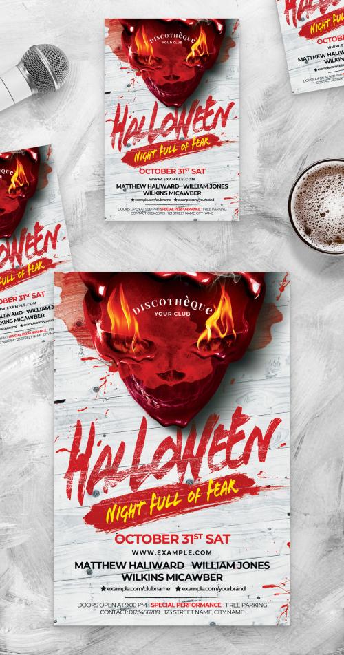 Halloween Skull Party Flyer Poster