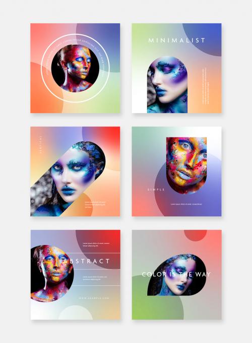 Abstract Gradient Social Media Post Layouts