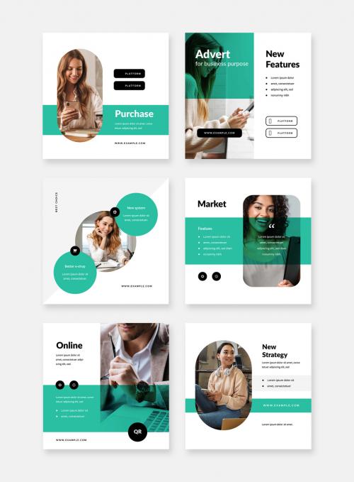 Teal Business Social Media Layouts for Entrepreneurs