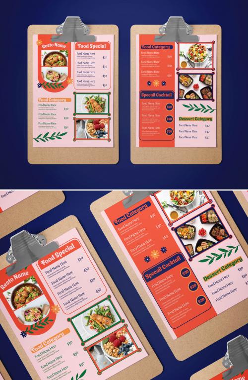 Pink Flat Design Food Menu Layout