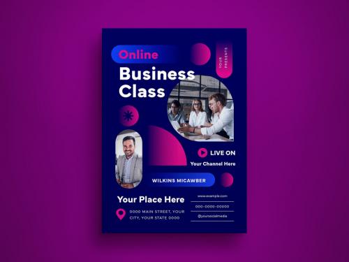 Blue Geometric Gradient Business Flyer Layout