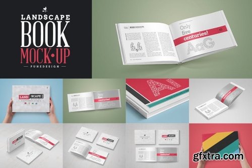 Horizontal Book Mockup Collections 14xPSD