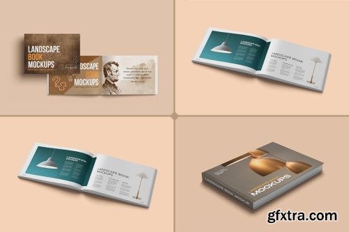 Horizontal Book Mockup Collections 14xPSD