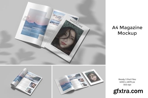 A4 Magazine Mockup Collections 14xPSD