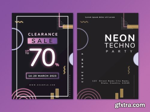 Printable Neo Memphis Poster Layout