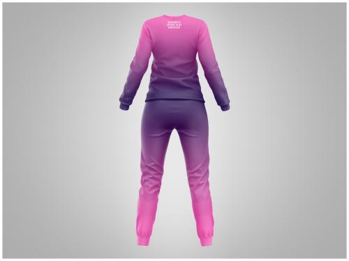 Womens Sport Suit Mockup Back View