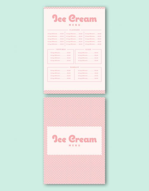 Checkered Ice Cream Menu