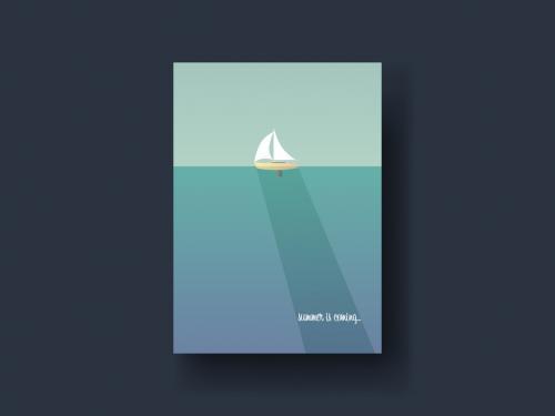 Summer Holiday Yacht Vertical Card