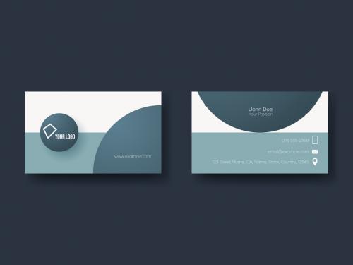 Blue 3D Minimal Design Business Card