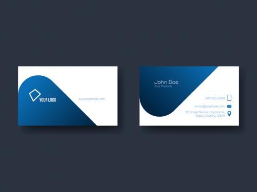 Blue Gradient Minimal Design Business Card