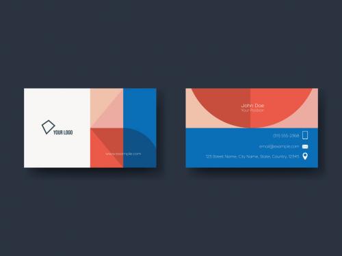 Red Orange Blue Geometric Business Card