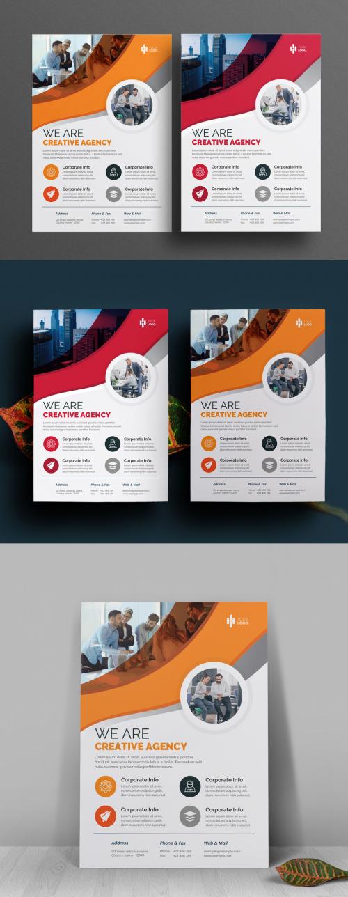 Corporate Business Flyer Templates with Red Accents