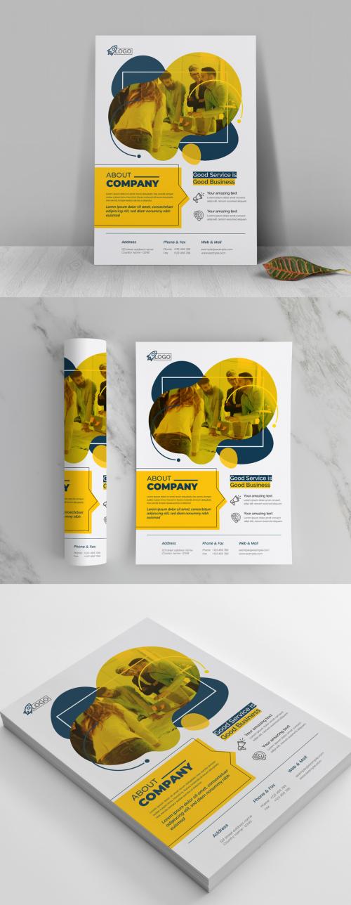 Modern Flyer Template with Orange Accents