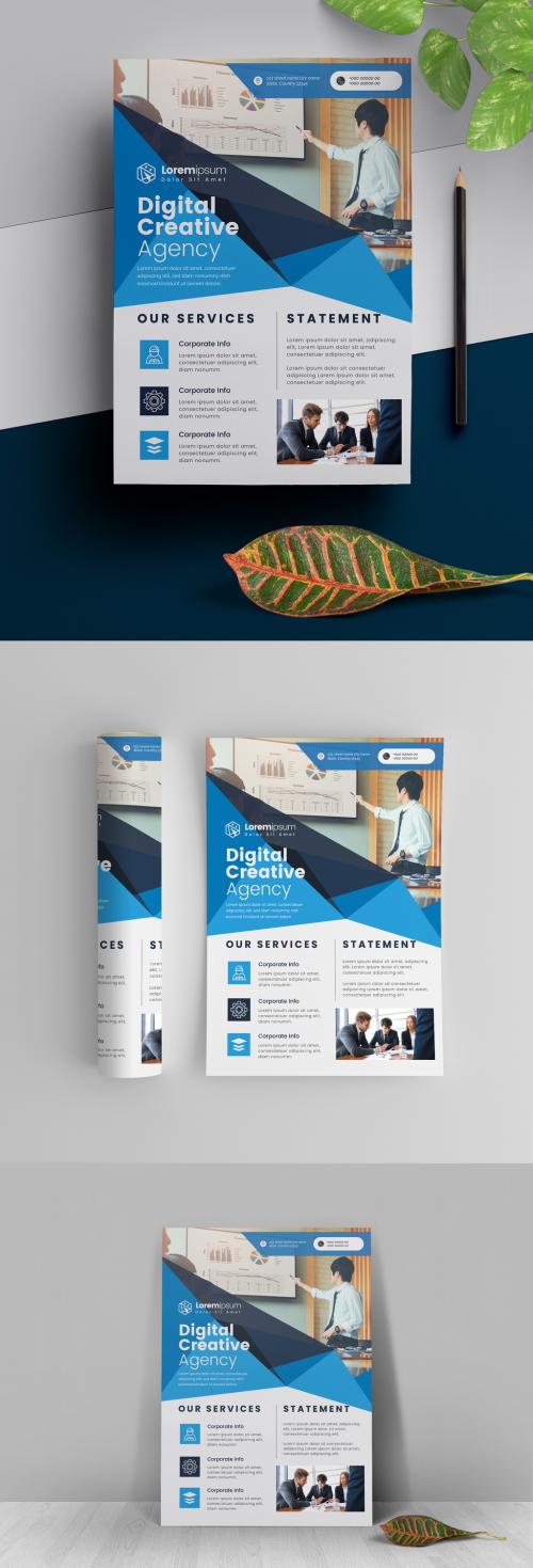 Abstract Blue Corporate Flyer Template