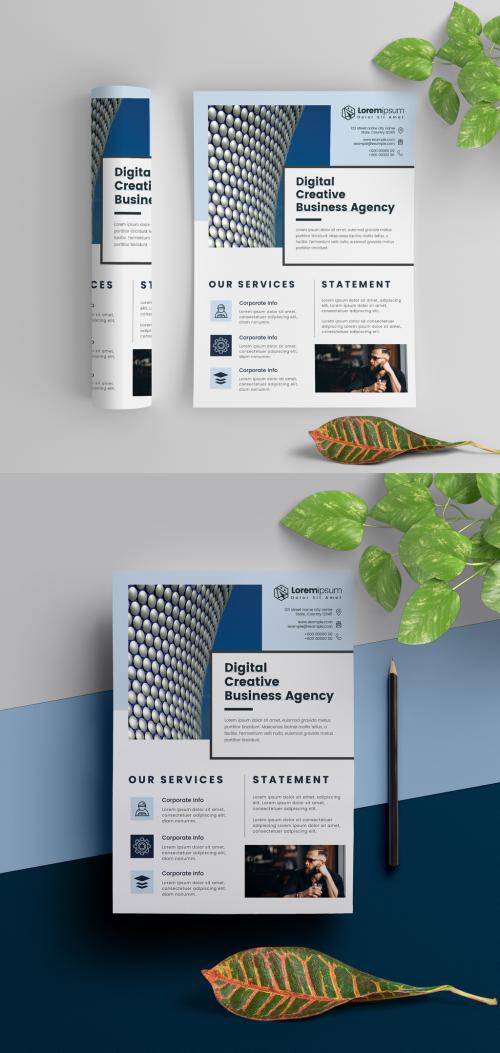 Minimal Flyer Template with Blue Accents
