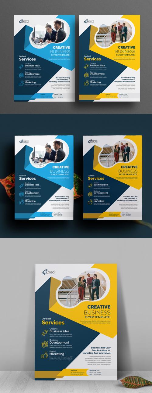 Creative Flyer Template Vector Accents