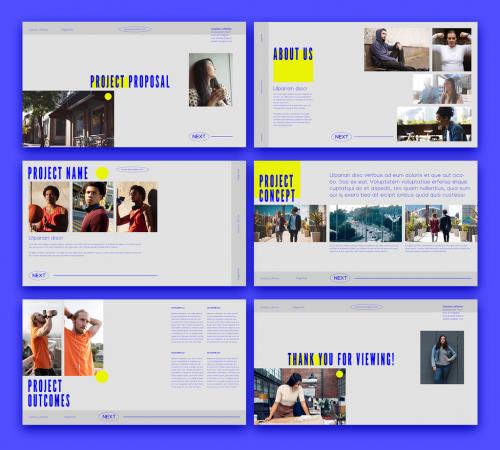 Yellow and Blue Interactive Pitch Deck