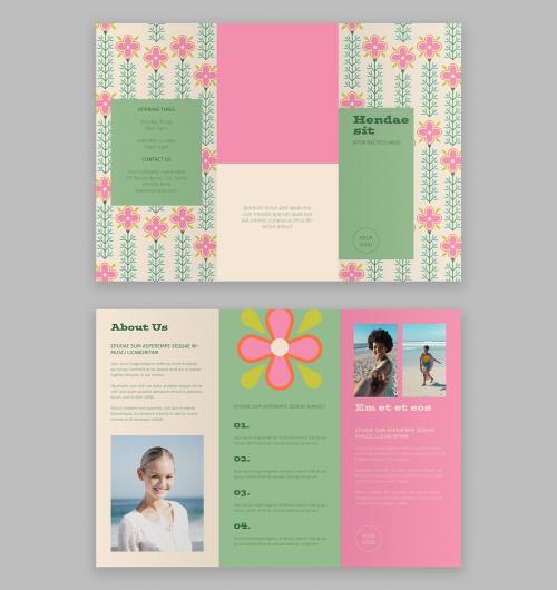 Brochure with Decorative Elements Layout