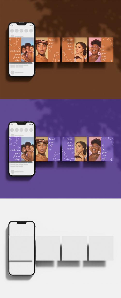 Smartphone Social Media Post Mockup