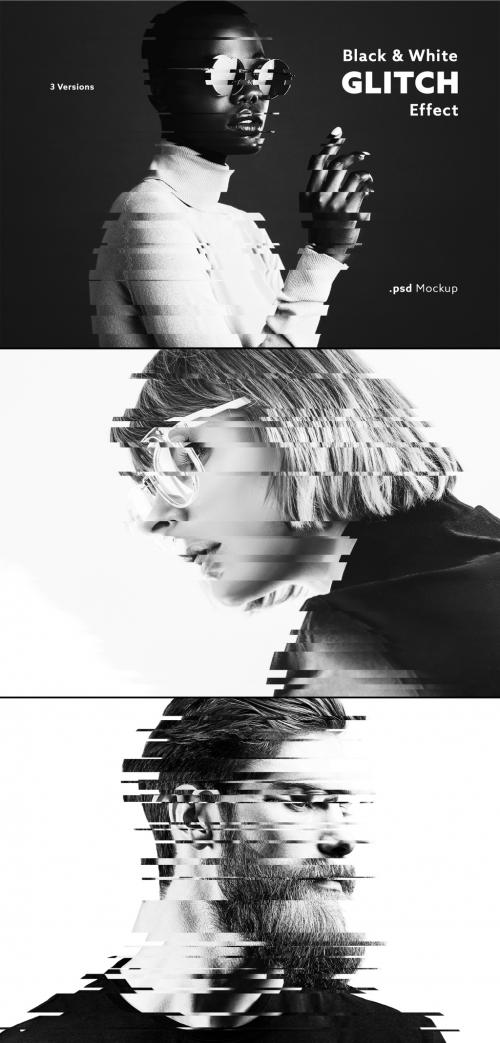 Black and White Glitch Effect