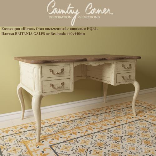 Writing desk with drawers Chateau HQR1, tile BRITANIA GALES from Realonda