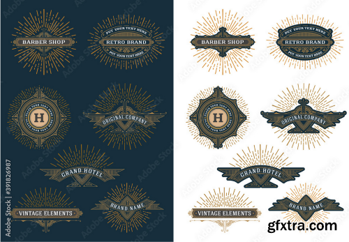 Set of 7 Vintage Logos and Badges