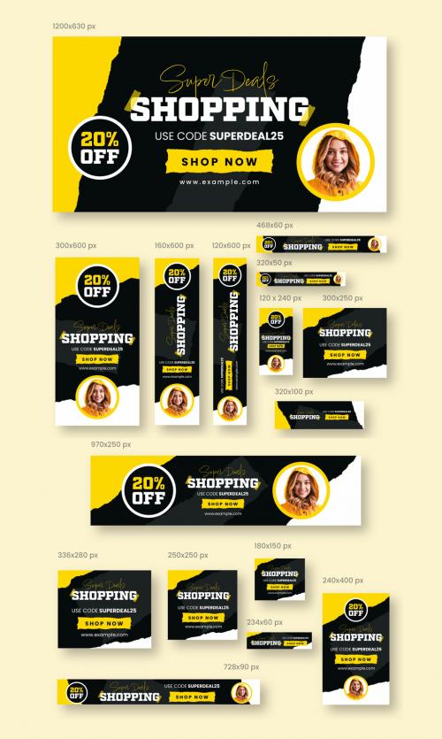 Shopping Web Banner Ads Set