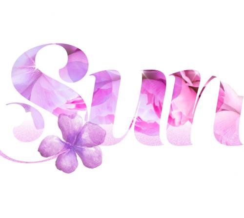 Pink Flowers Texture Text Effect