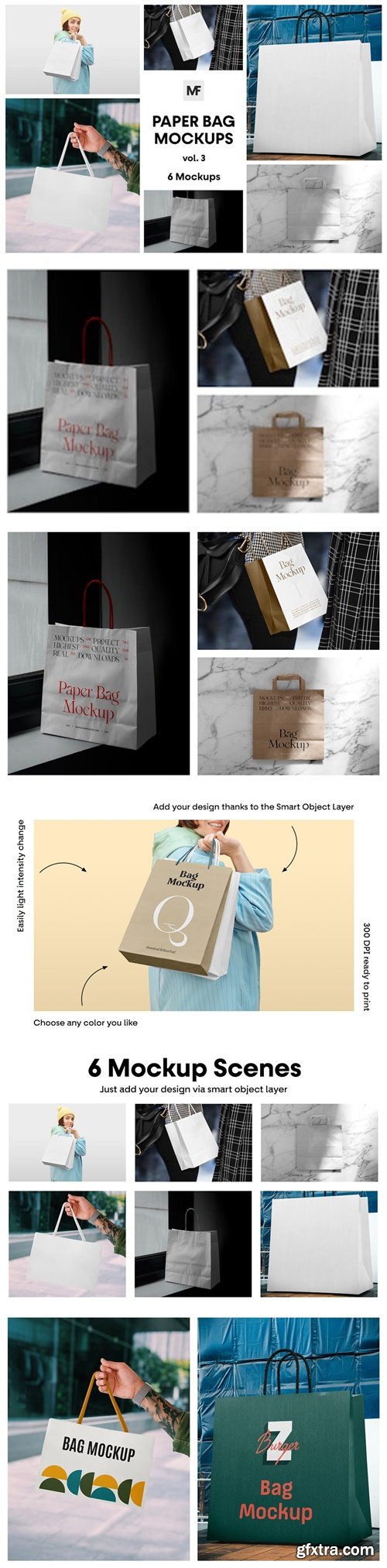 Paper Shopping Bag Mockups vol.3