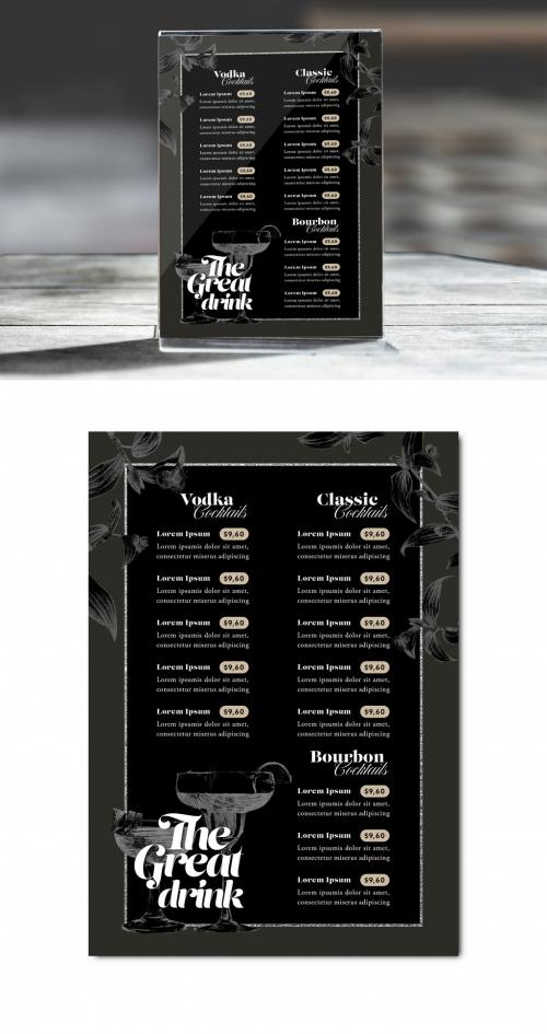 Minimal Cocktail Bar Menu