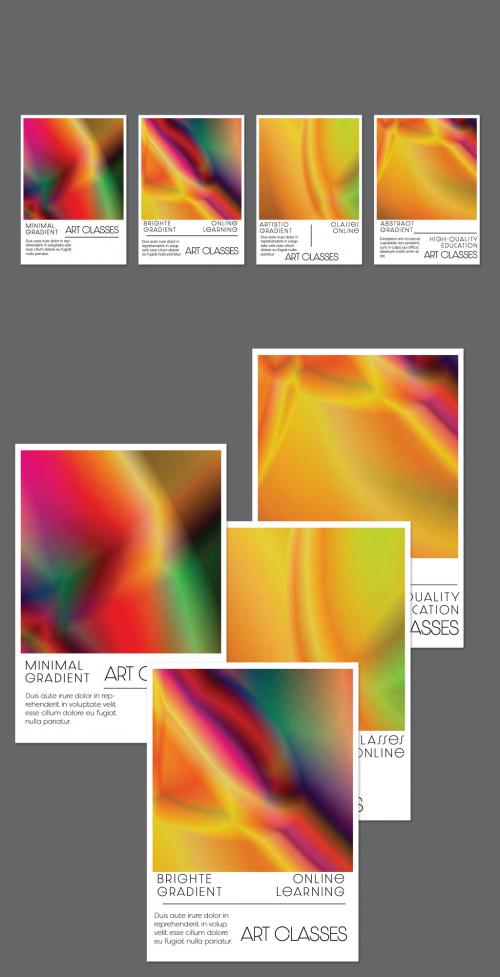 Flyer Layout with Bright Holographic Gradient Picture