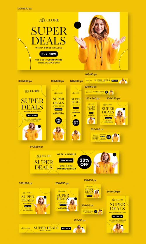 Super Deals Web Banner Ads Set