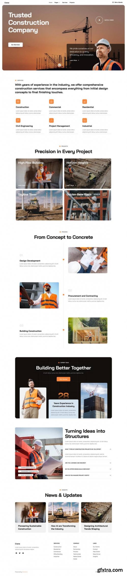 Themeforest - Crane - Construction &amp; Architecture Elementor Template Kit 51579797 v1.0.0 - Nulled