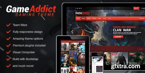 Themeforest - Game Addict - Clan War Gaming Theme 6771881 v3.5 - Nulled