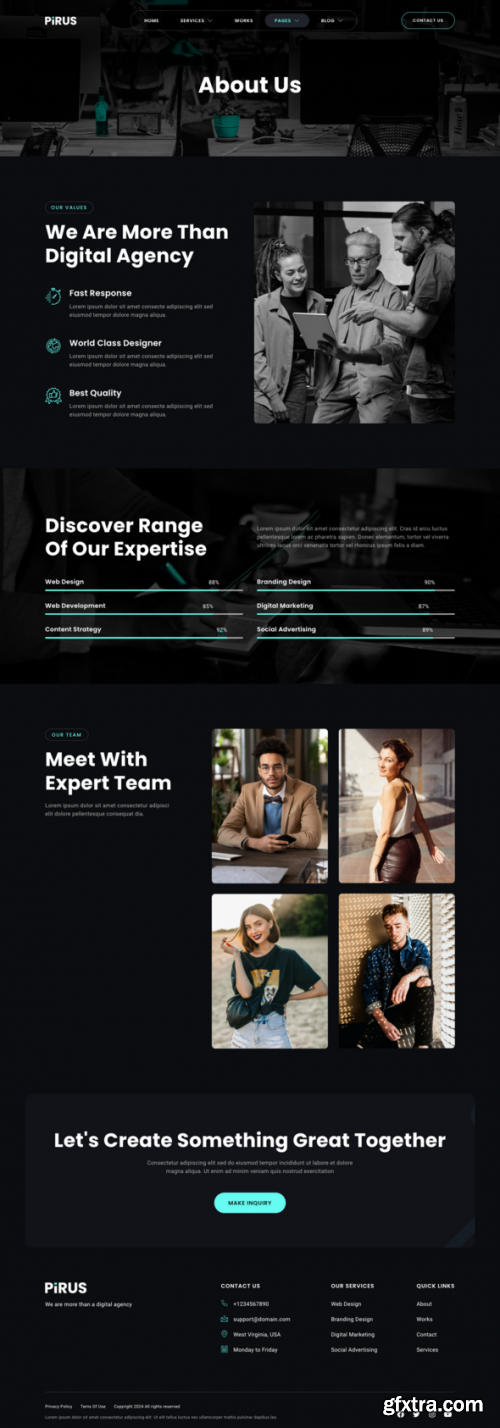 Themeforest - PIRUS – Dark Digital Agency Elementor Template Kit 30745187 v1.1.0 - Nulled