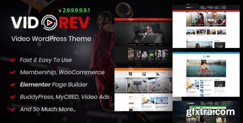 Themeforest - VidoRev - Video WordPress Theme 21798615 v2.9.9.9.9.9.1 - Nulled