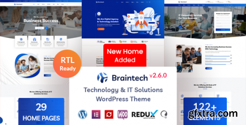 Themeforest - Braintech - Technology &amp; IT Solutions WordPress Theme 29621951 v2.6.0 - Nulled