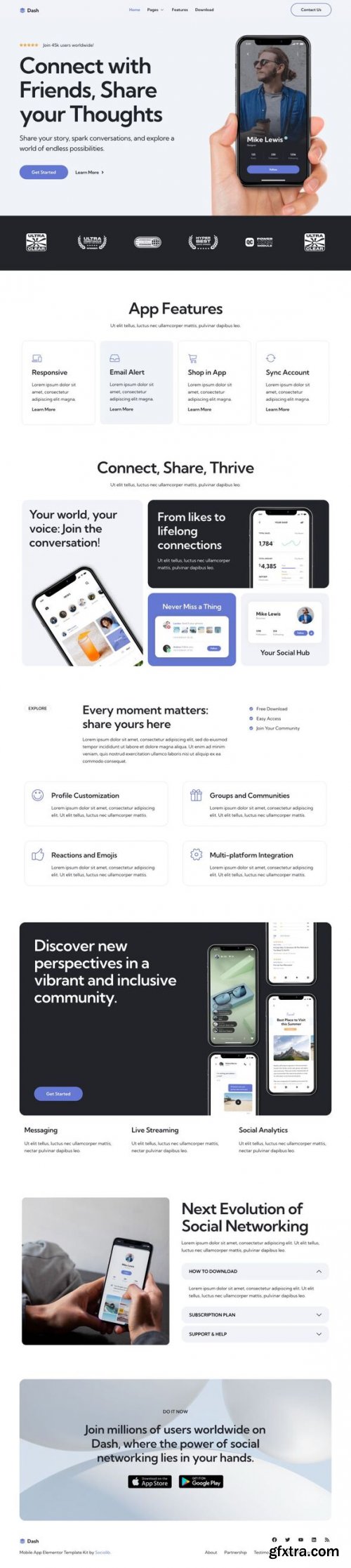 Themeforest - Dash - Mobile App &amp; Startup Showcase Elementor Template Kit 52003301 v1.0.0 - Nulled