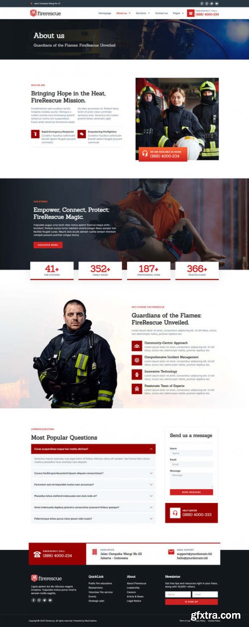 Themeforest - FireRescue - FireFighter &amp; Fire Department Elementor Template Kit 51063903 v1.0.0 - Nulled