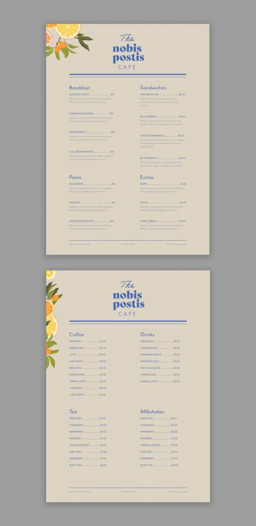 Minimal Menu Layout with Illustrative Element