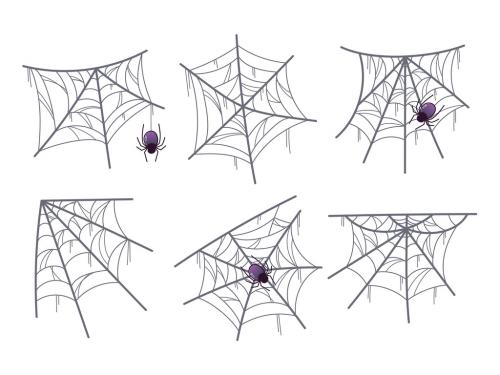 Spider Web Illustrations Vector Clipart
