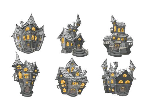 Halloween Haunted House Vector Clipart