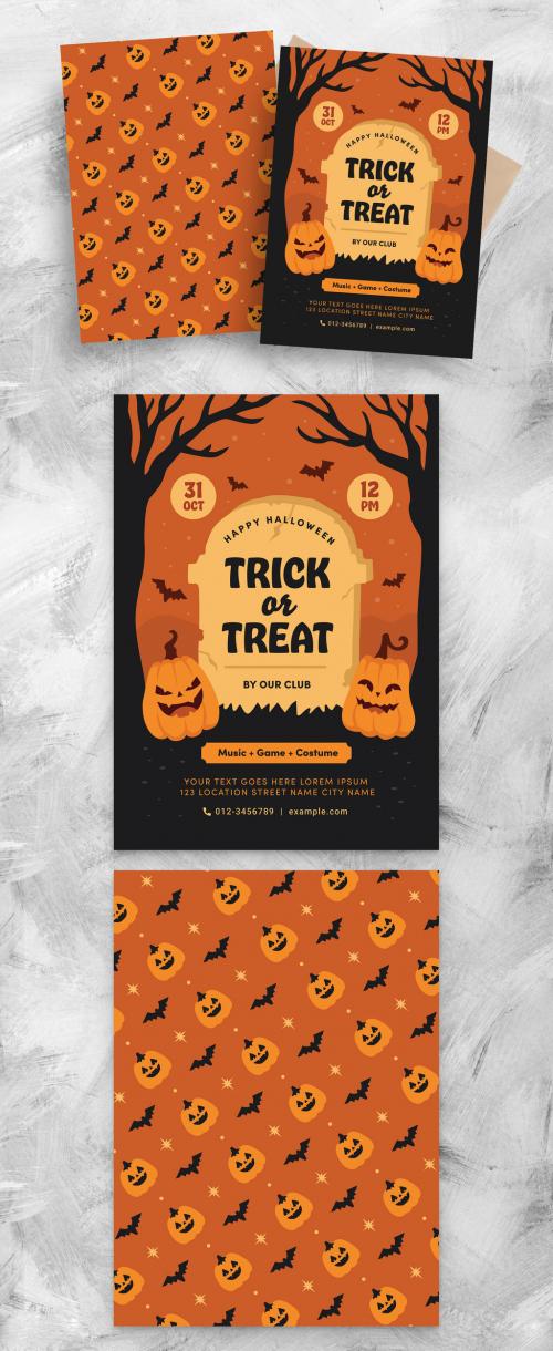 Orange Halloween Pumpkin Flyer Poster