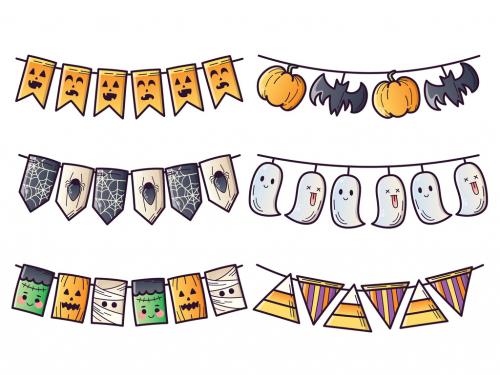 Halloween Bunting Decoration Vector Clipart