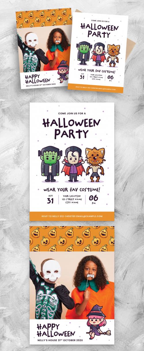 Simple Halloween Party Flyer Poster